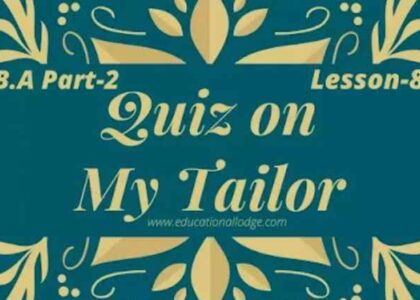 Quiz on My Tailor