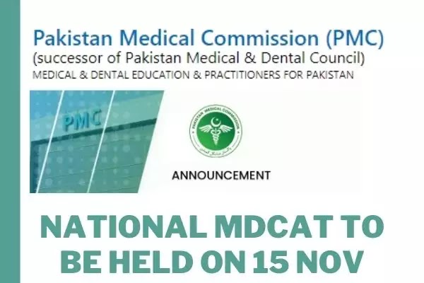 National MDCAT to be held on 15th Nov 2020