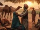 Poor villagers, camels and a Foolish Quack Treating a poor old lady